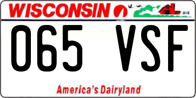 WI license plate 065VSF