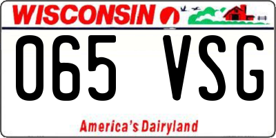 WI license plate 065VSG