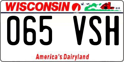 WI license plate 065VSH