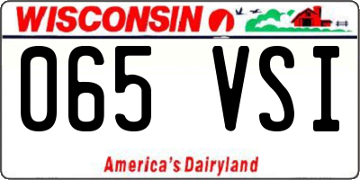 WI license plate 065VSI
