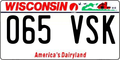 WI license plate 065VSK