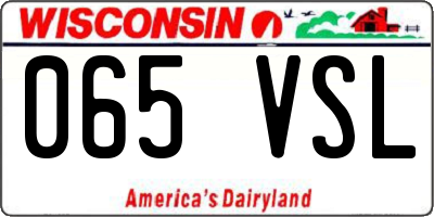 WI license plate 065VSL