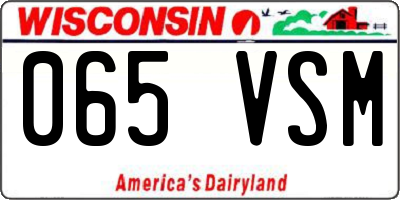 WI license plate 065VSM