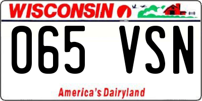 WI license plate 065VSN