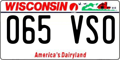 WI license plate 065VSO