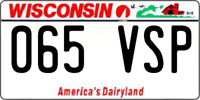 WI license plate 065VSP