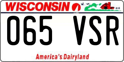 WI license plate 065VSR