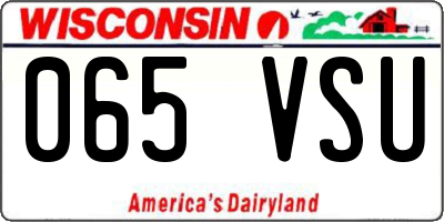 WI license plate 065VSU