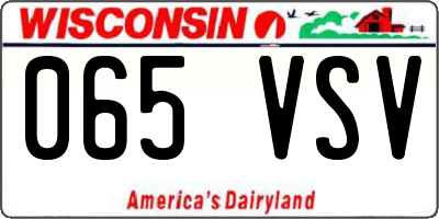 WI license plate 065VSV