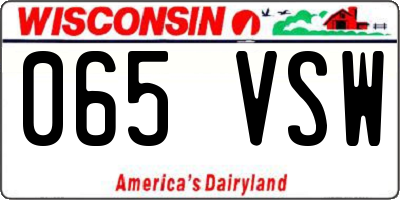 WI license plate 065VSW