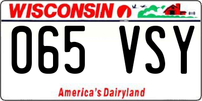 WI license plate 065VSY