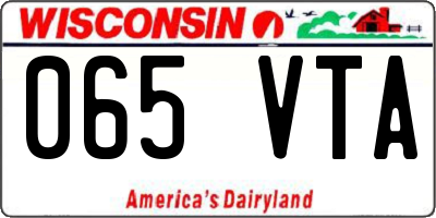 WI license plate 065VTA