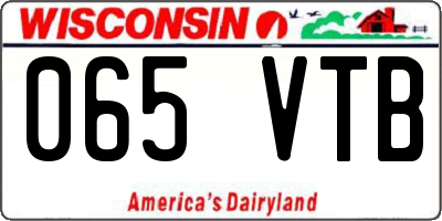 WI license plate 065VTB