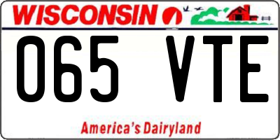 WI license plate 065VTE