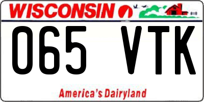 WI license plate 065VTK