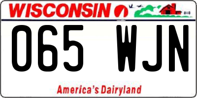 WI license plate 065WJN