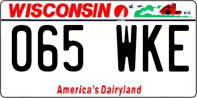 WI license plate 065WKE