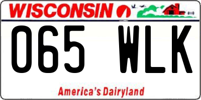 WI license plate 065WLK