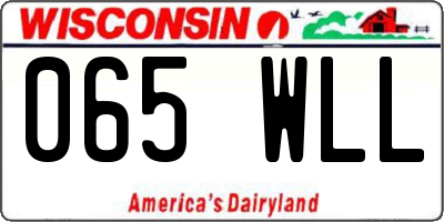 WI license plate 065WLL