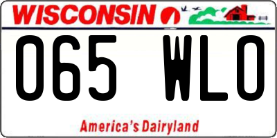WI license plate 065WLO