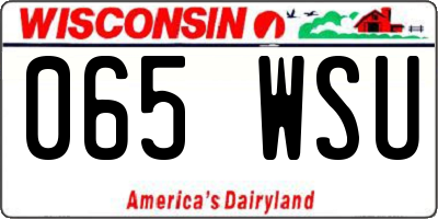 WI license plate 065WSU