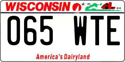 WI license plate 065WTE