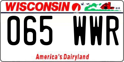 WI license plate 065WWR
