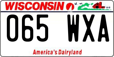 WI license plate 065WXA