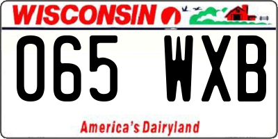 WI license plate 065WXB