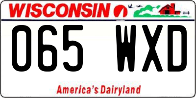 WI license plate 065WXD