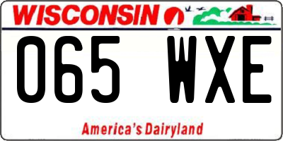 WI license plate 065WXE
