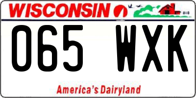 WI license plate 065WXK