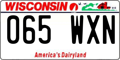 WI license plate 065WXN