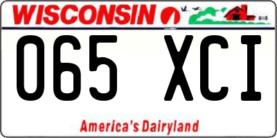 WI license plate 065XCI