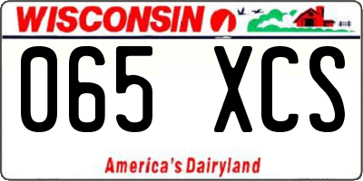 WI license plate 065XCS