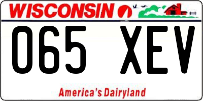 WI license plate 065XEV