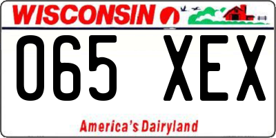 WI license plate 065XEX