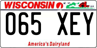 WI license plate 065XEY