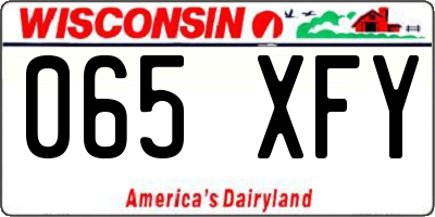 WI license plate 065XFY