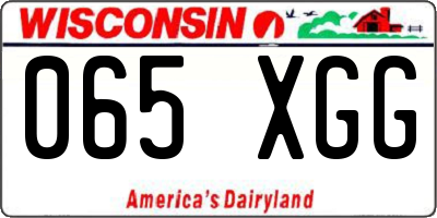 WI license plate 065XGG