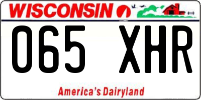 WI license plate 065XHR