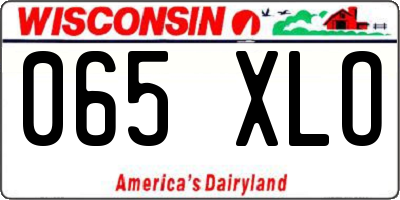 WI license plate 065XLO