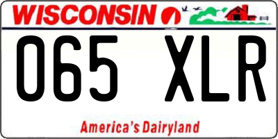 WI license plate 065XLR