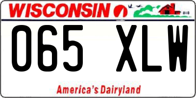 WI license plate 065XLW