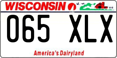 WI license plate 065XLX
