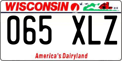 WI license plate 065XLZ