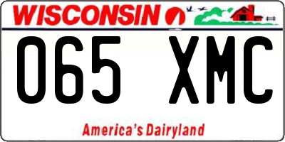 WI license plate 065XMC