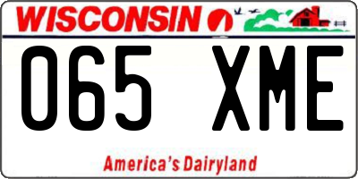 WI license plate 065XME