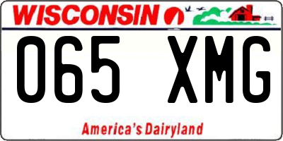 WI license plate 065XMG