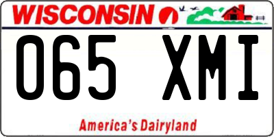 WI license plate 065XMI